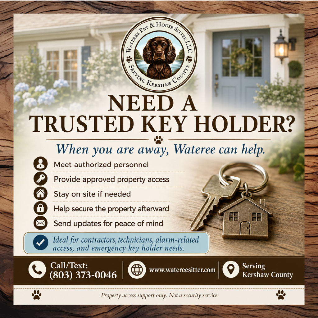 House key on a leather fob held on file for authorized key holder service in Kershaw County, SC